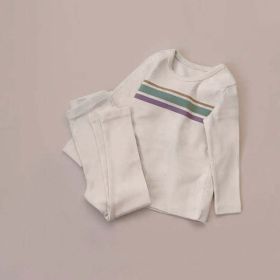 Baby Various Print Pattern Soft Cotton Clothes Sets Tracksuit (Color: White, Size/Age: 73 (6-9M))