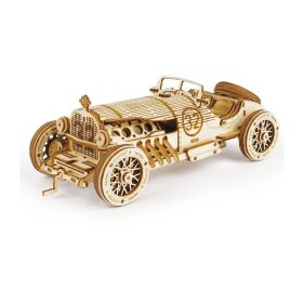 3D Wooden Puzzle Toy Assembly Locomotive Model Building (Type: MC401, Color: Natural)