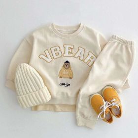 Baby Bear Letters Pattern Hoodies Combo Trousers Casual Cute Sets (Size/Age: 120 (5-7Y))