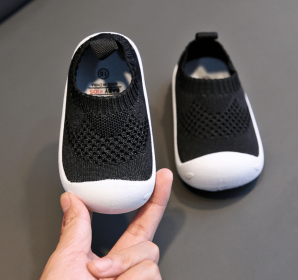 Baby Toddler Shoes Soft Bottom Shoes (Color: Black, size: 19)