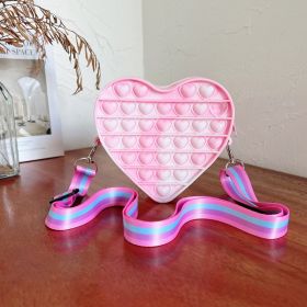 Cartoon pinch music color shoulder bag decompression vent toy (Color: pink)