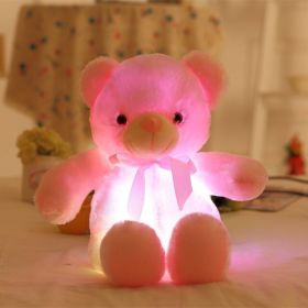 32-75CM Luminous Creative Light Up LED Teddy Bear Stuffed Animal Plush Toy Colorful Glowing Teddy Bear Christmas Gift for Kid (Height: 75cm, Color: pink)