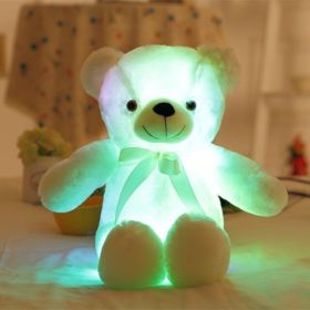 32-75CM Luminous Creative Light Up LED Teddy Bear Stuffed Animal Plush Toy Colorful Glowing Teddy Bear Christmas Gift for Kid (Height: 75cm, Color: White)