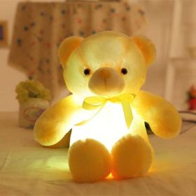32-75CM Luminous Creative Light Up LED Teddy Bear Stuffed Animal Plush Toy Colorful Glowing Teddy Bear Christmas Gift for Kid (Height: 50cm, Color: yellow)