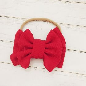 Children's Bow Hair Band Baby Double Layer (Color: Red)