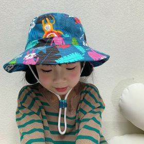 Children's Cotton Summer Sun Protection Hat (Option: Dark Blue Monkey-52 Head Circumference)