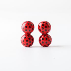 Seven Star Buoyage Worm Wooden Bead Hemp Rope Tassel Wooden Beads (Option: Black Polka Dot-20PCS)