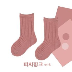 Boys And Girls Socks Korean Retro Tube (Option: Peach Pink-S Code)