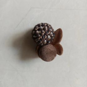 Fur Ball Flocking High Ponytail Cropped Hair Clip (Color: Khaki)