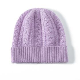 Children's Cashmere Hat Winter Thickening (Option: Pink Purple-Average Size)