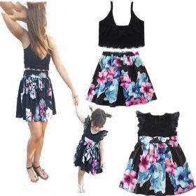 Fashion Printing Mother's Dress, Mother's Suit, Girl's Dress (Option: Miss-2XL)