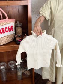 Girls' Fashion Velvet Padded Fur Vest Jumper Skirt (Option: Beige Sweater-100cm)