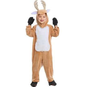 Halloween Animal Play Elk Christmas Reindeer Children Show Performance Gown (Option: Khaki-M)