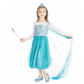 Girls' Long Sleeve Polyester Dress (Option: 20007 Light Green-100cm)