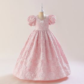 Girls' Fashion Simple Costume For Piano Performance Pettiskirt (Option: Dried Shrimp Powder-170cm)
