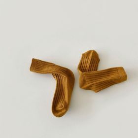 Boys And Girls Socks Korean Retro Tube (Option: Turmeric-M Code)