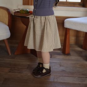 Girls' Summer Niche Fashion Skirt (Option: Striped-110cm)