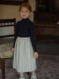 Girls' Half Turtleneck Bottoms Sweater (Option: Deep sapphire blue-150cm)