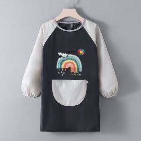 Baby Painting Overclothes Breathable Bib Apron (Option: A Black Gray Sleeve-XXL)