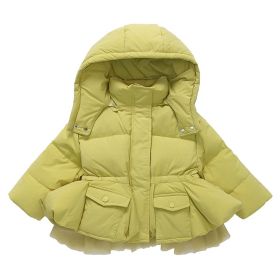 Winter New Girl's Down Warm Coat (Option: Mustard Green-100cm)