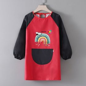 Baby Painting Overclothes Breathable Bib Apron (Option: A Red Black Sleeve-XXL)