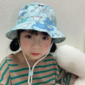 Children's Cotton Summer Sun Protection Hat (Option: Light Blue Dinosaur-52 Head Circumference)