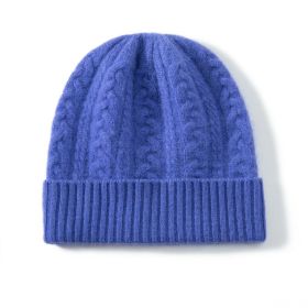 Children's Cashmere Hat Winter Thickening (Option: Flower Blue-Average Size)