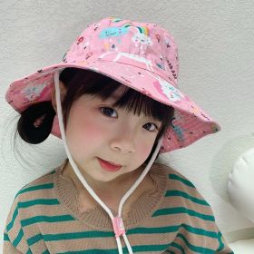 Children's Cotton Summer Sun Protection Hat (Option: Pink Rainbow Cloud-52 Head Circumference)