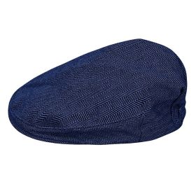 Boys' Suit Gentleman Beret White Baptism Octagonal (Option: Herringbone Blue-44cm)