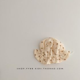 Spring And Autumn Infant Princess Pure Cotton Sun Hat (Option: Little Heart Beige-Cap Circumference 40to46cm)