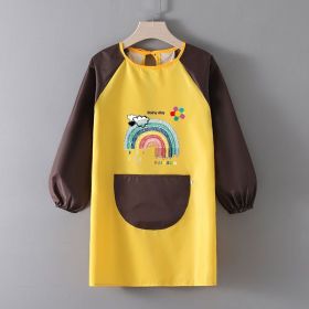 Baby Painting Overclothes Breathable Bib Apron (Option: A Yellow Coffee Sleeves-L)
