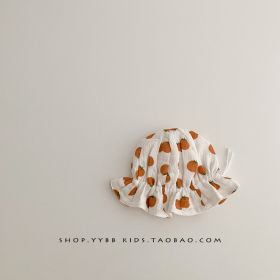 Spring And Autumn Infant Princess Pure Cotton Sun Hat (Option: Tomato White-Cap Circumference 40to46cm)