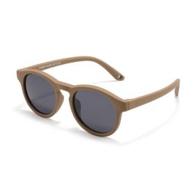 Cute Baby Sunglasses Outdoor Silicone Sunglasses (Option: Light Coffee Color-TAC)