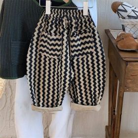 Children's Fashion Striped Casual Japanese Trousers (Option: Wave-90)