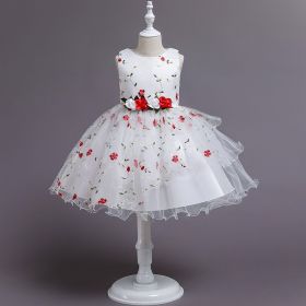 Girls' Wedding Dress Girls' Costumes (Option: Red-120cm)
