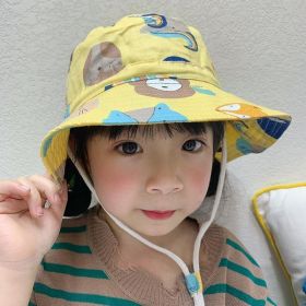Children's Cotton Summer Sun Protection Hat (Option: Yellow Fox-52 Head Circumference)