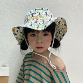 Children's Cotton Summer Sun Protection Hat (Option: White Big Bear-52 Head Circumference)