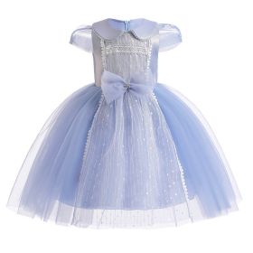Children's Princess Cotton Dress Dress Doll Collar Embroidered Mesh (Option: 1746 Doll Collar-140cm)
