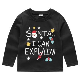 Children's Fashion Sweater Bottoming Shirt (Option: Black 6-120cm)