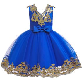 Children's Dress Princess Sequins Tulle Tutu Skirt (Option: Blue-110cm)