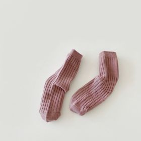 Boys And Girls Socks Korean Retro Tube (Option: Pink Color-L Code)