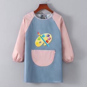 Baby Painting Overclothes Breathable Bib Apron (Option: Blue Body Pink Sleeve-L)