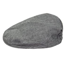 Boys' Suit Gentleman Beret White Baptism Octagonal (Option: Herringbone Dark Gray-52cm)