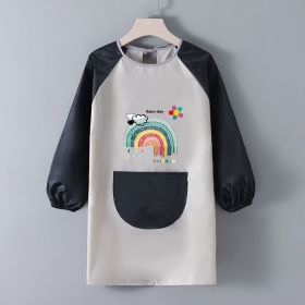 Baby Painting Overclothes Breathable Bib Apron (Option: A Gray Black Body Sleeve-XL)