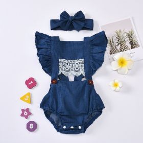 New Girls Denim Dark Blue Suit (Option: Dark Blue-100cm)