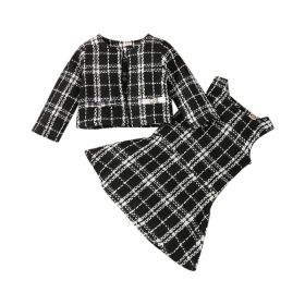 Fashion Personalized Girls' Suit Skirt (Option: Black-120cm)