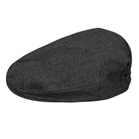 Boys' Suit Gentleman Beret White Baptism Octagonal (Option: Herringbone Black Gray-50cm)