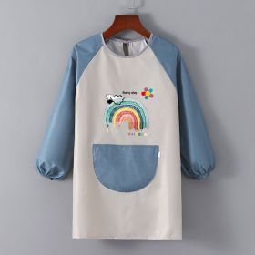 Baby Painting Overclothes Breathable Bib Apron (Option: A Gray Leather Blue Sleeve-XL)