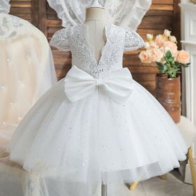 Girls' Fashion Umbrella Princess Dress (Option: White-150cm)