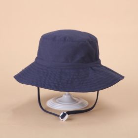 European And American Sun Protection Cute Beach Sun Hat (Option: Navy Blue-Head Circumference 50or54cm)